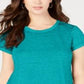 Style & Co Women's Burnout Handkerchief Hem T-Shirt Blue Size Small