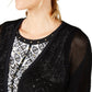 JM Collection Women's Cotton Mixed-Stitch Cardigan  Deep Black  Size XL