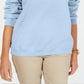 Karen Scott Women's Sport Long Sleeve Crewneck Sweatshirt Blue Size Small