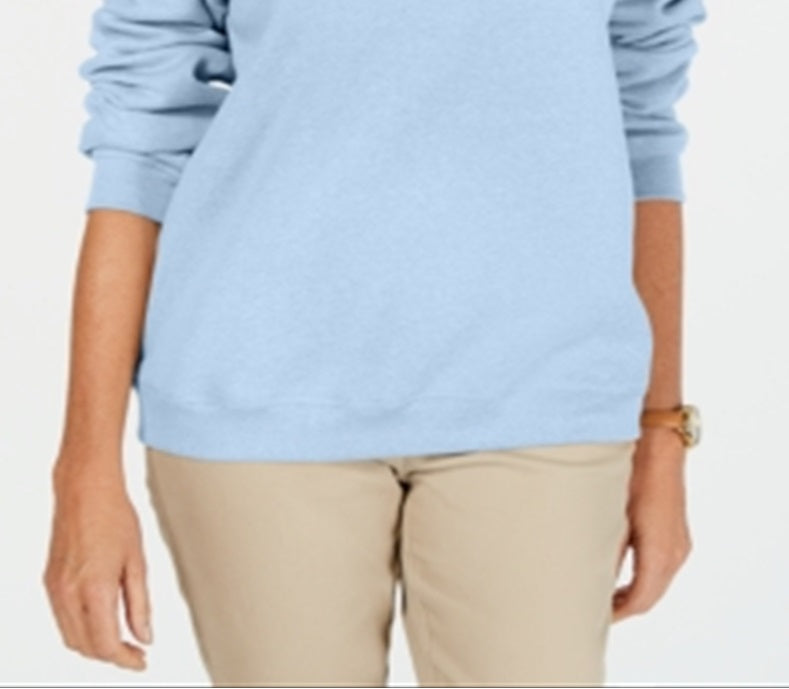 Karen Scott Women's Sport Long Sleeve Crewneck Sweatshirt Blue Size Small