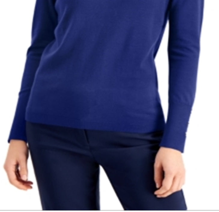 JM Collection Women's Turtleneck Sweater Blue Size X-Large