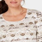 Karen Scott Women's Watercolor Scoop Neck Top Brown Size S