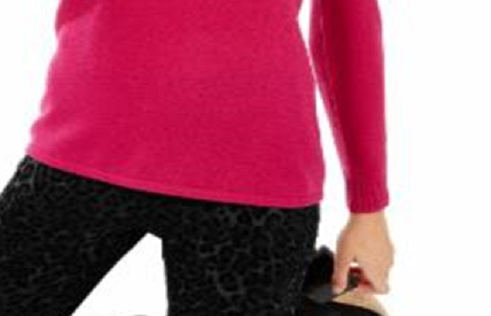 INC International Concepts Women's Cashmere Puff Sleeve Sweater Pink Size Small