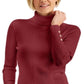 JM Collection Ribbed Turtleneck Sweater Red Size Small