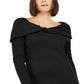 INC International Concepts Women's  Cashmere Boat-Neck Tunic Sweater  Black Size S