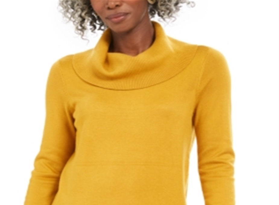 JM Collection Women's Cowl Neck Sweater Gold Size M