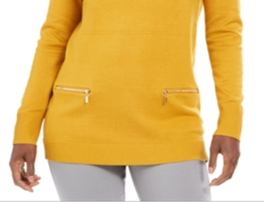 JM Collection Women's Cowl Neck Sweater Gold Size M