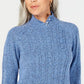Karen Scott Women's Mock Neck Cable Knit Sweater Blue Size Petite X-Large