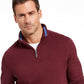 Club Room Men's Quarter Zip French Rib Pullover Sweater Red Size X-Large