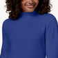 Karen Scott Women's Long Sleeve Mock-Neck Cotton Top Blue Size Petite Small