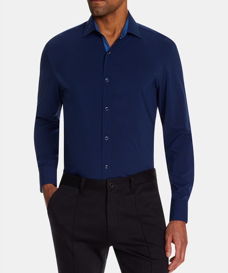 Tallia Men's Collared Dress Shirt Blue Size 34X35
