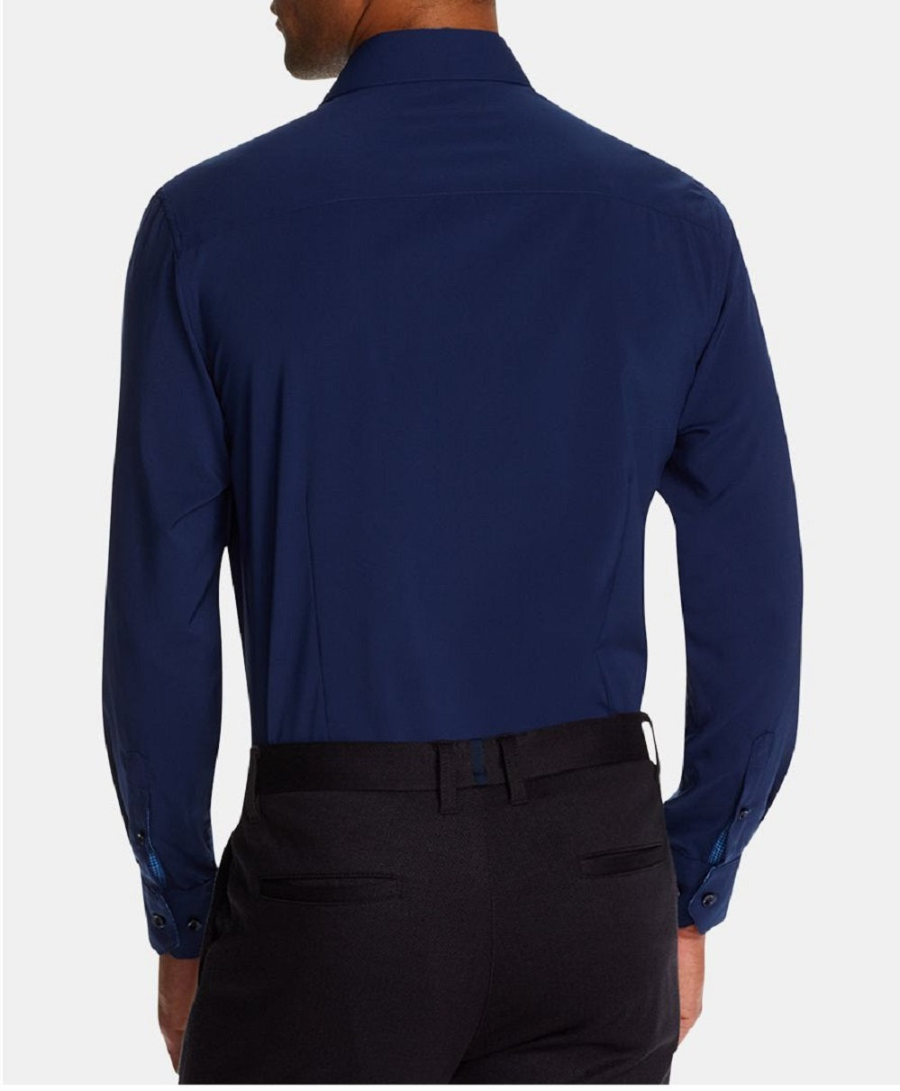 Tallia Men's Collared Dress Shirt Blue Size 34X35