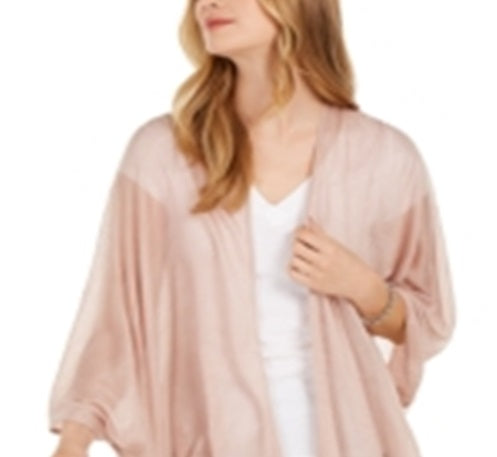 INC International Concepts Women's Knit Ruana Jaket Pink One size