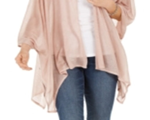 INC International Concepts Women's Knit Ruana Jaket Pink One size