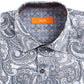 Tallia Men's Slim Fit Performance Stretch Paisley Dress Shirt Gray Size M