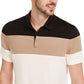 Alfani Men's Colorblock Vertical Stripe Polo Shirt Brown Size Small