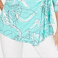 Alfani Women's Printed Side Tie Top Blue Size -Petite S