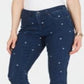 Charter Club Women's Embroidered Bristol Skinny Ankle Jeans Blue Size 8