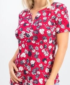 करेन स्कॉट महिलाओं का प्रिंटेड हेनले टॉप, लाल, साइज़ XXL