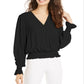 Ultra Flirt Junior's Smocked Top Black Size M