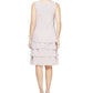 SL Fashions Women's 2 Pc Open Front Jacket & Tiered Fit & Flare Dress Champagne Size 6