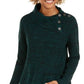 Style & Co Women's Envelope Collar Kangaroo Pocket Sweater Green Size -PP