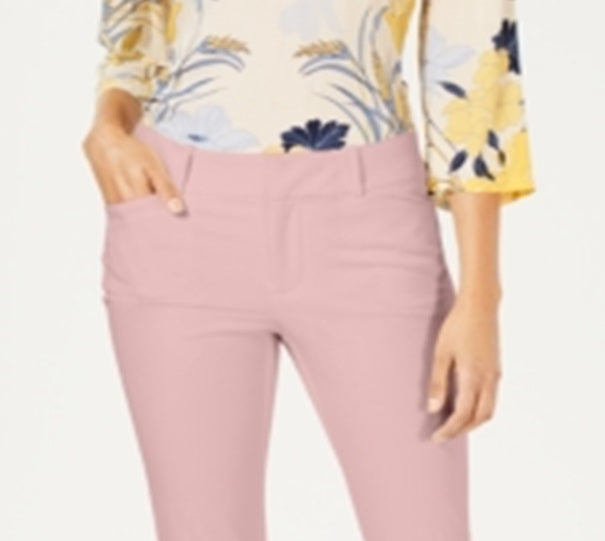 Charter Club Women's Newport Tummy Control Slim Fit Pants Pink Size 10