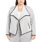 Calvin Klein Women's Velvet Flyaway Jacket Gray Size 2X