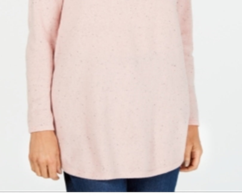 Karen Scott Women's Textured Tunic Sweater Pink Size Small
