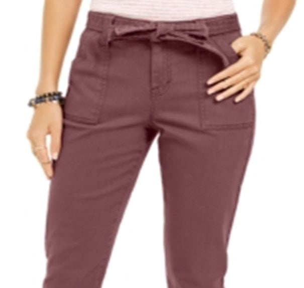Style & Co Women's Belted Cuffed Jeans Pink Size 10
