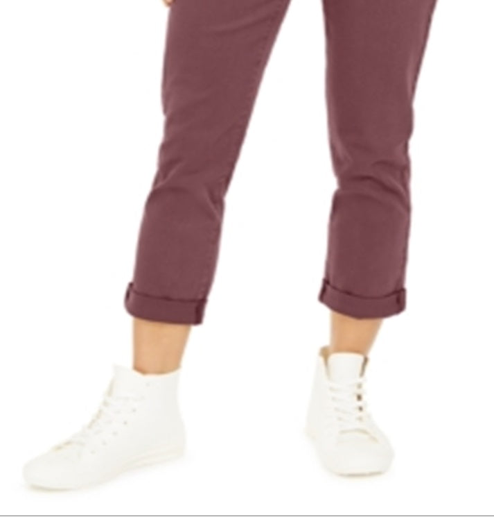 Style & Co Women's Belted Cuffed Jeans Pink Size 10