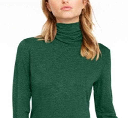 Maison Jules Women's Turtleneck Top Green Size X-Large