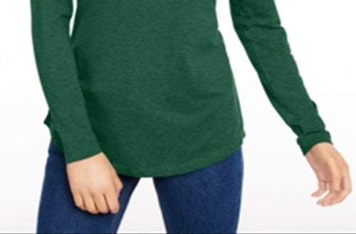 Maison Jules Women's Turtleneck Top Green Size X-Large
