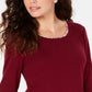 Karen Scott Women's Layered Look Solid Plaid Top Red Size X-Small