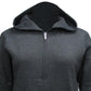 Karen Scott Women's Zip Front Hooded Sweatshirt Gray Size Small