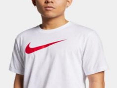 Nike Men's Dri fit Logo Basketball T-Shirt White Size Large