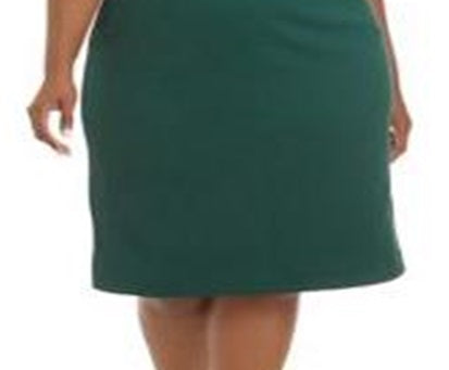 Nine West Women's Plus Jewel Neck Sheath Dress Green Size 16W