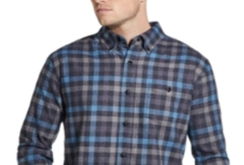 Weatherproof Vintage Men's Brushed Flannel Plaid Shirt Blue Size XXX-Large