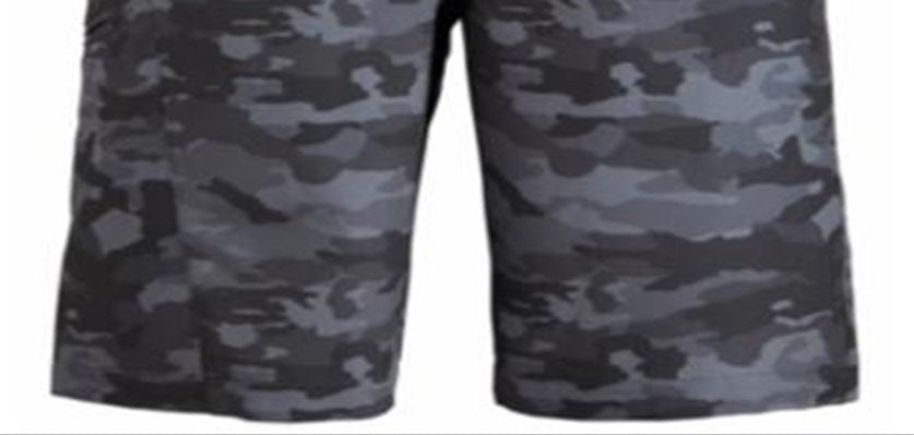 Hi-Tech Men's Stretch Camoflauge Print Dri Tec Hybrid Shorts Gray Size 38