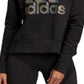 Adidas Women's Printed Long Sleeve Crew Neck Sweater Black Size XX-Small