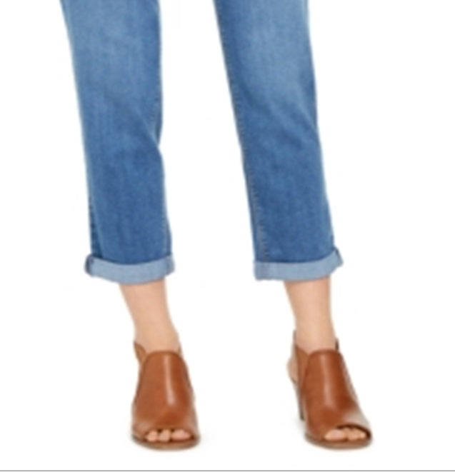 Style & Co Women's Ella Cuffed Boyfriend Jeans Blue Size Petite Medium
