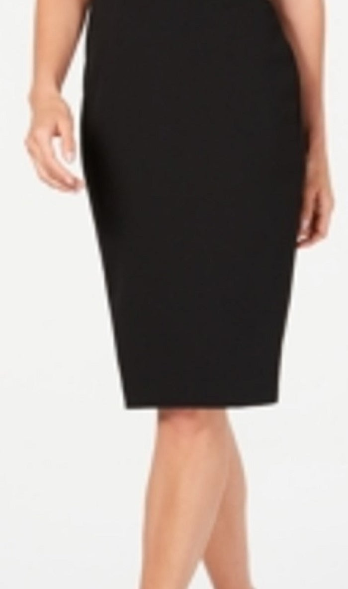 Calvin Klein  Women's  Off-the-Shoulder Color Block Sheath Dress Black Size 6