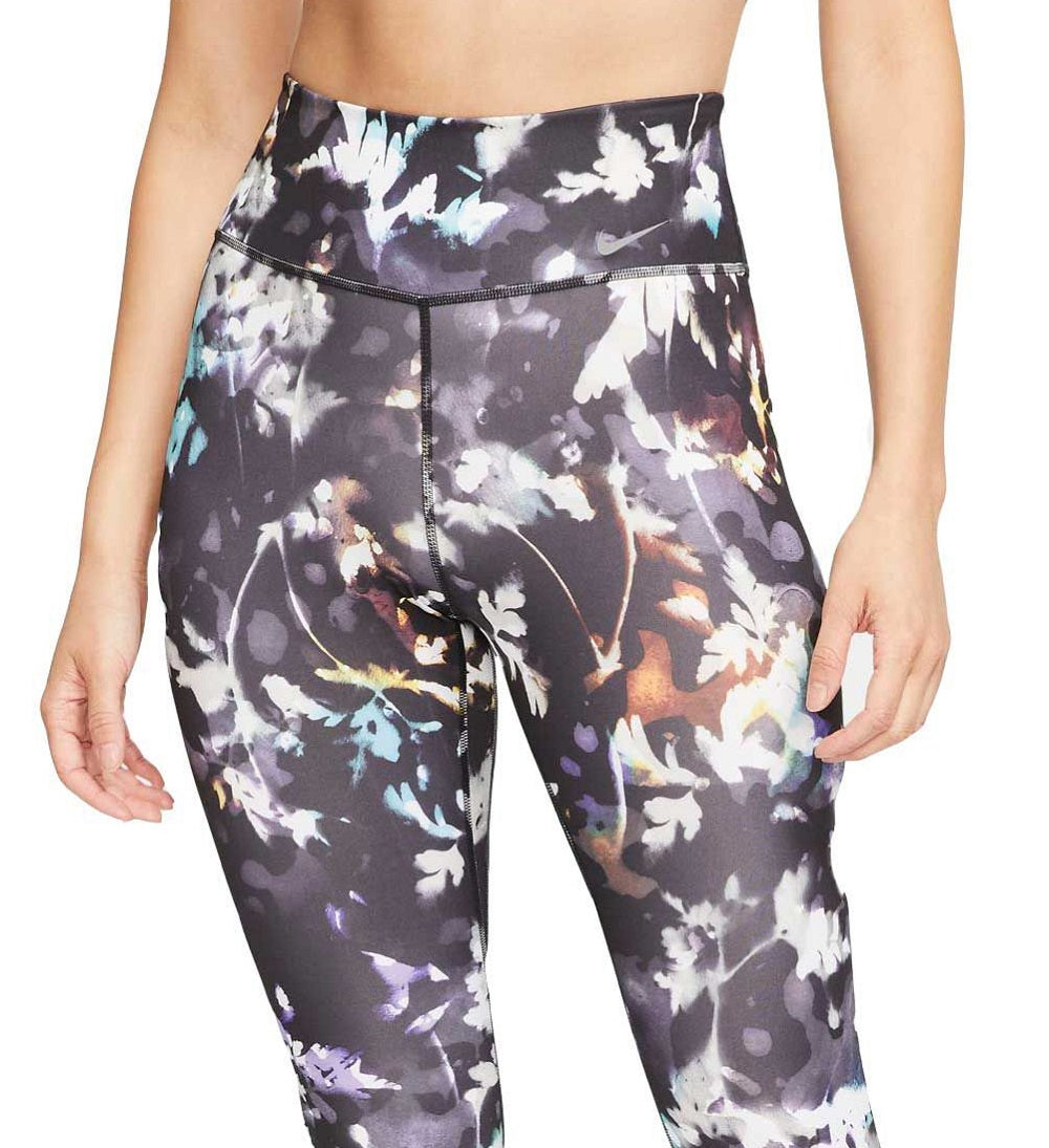 Nike Women's Printed Washed Floral Tights Black Size Large