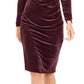 Calvin Klein Women's Long Sleeve Jewel Neck Knee Length Sheath Evening Dress Purple Size 6