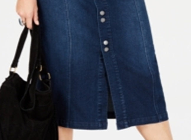 Style & Co Women's Denim a Line Skirt Blue Size 4 Petite