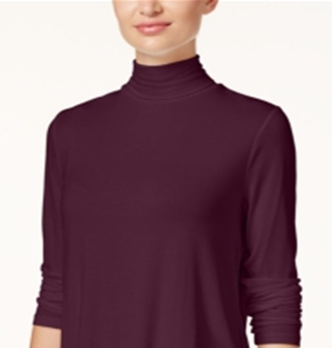 JM Collection Women's Turtleneck Top Red Size X-Small