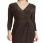 Lauren Ralph Lauren Women's Metallic Ruched Gown Dress Black Size 16