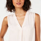 Alfani Women's Satin Ruched Shell Top Pink Size Large