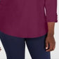 Karen Scott Women's Cotton Crisscross Trim Top Purple Size S