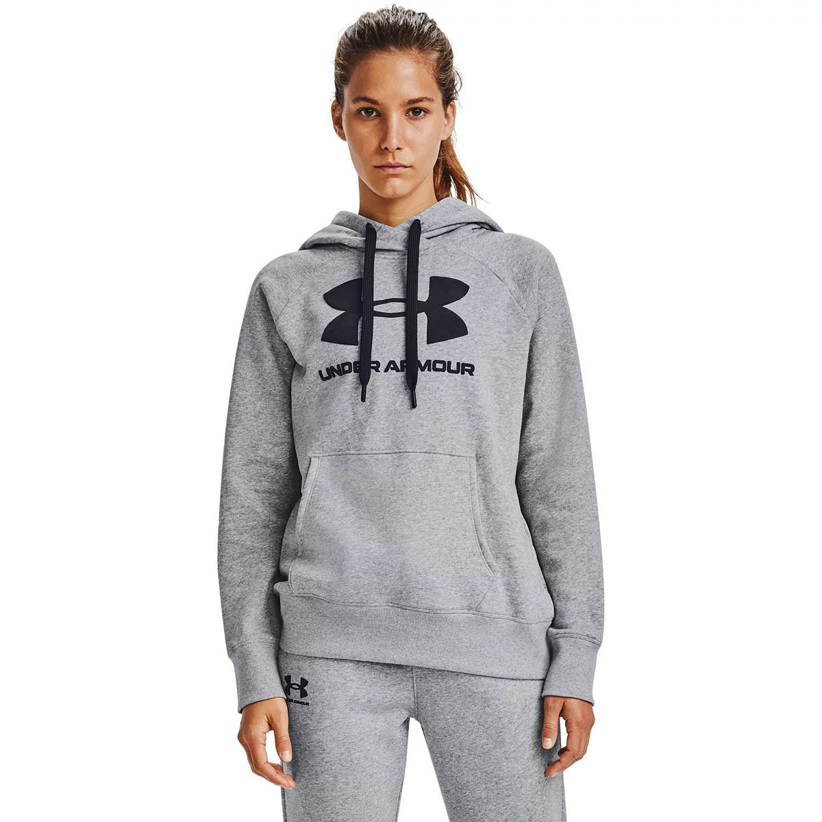Under Armour Women's Rival Logo Fleece Hoodie Gray Size Small